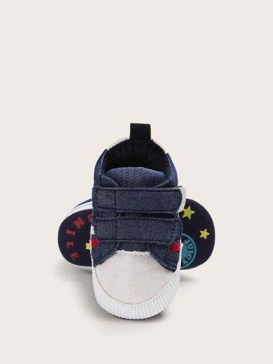 Baby Boys Striped Detail Velcro Strap Sneakers