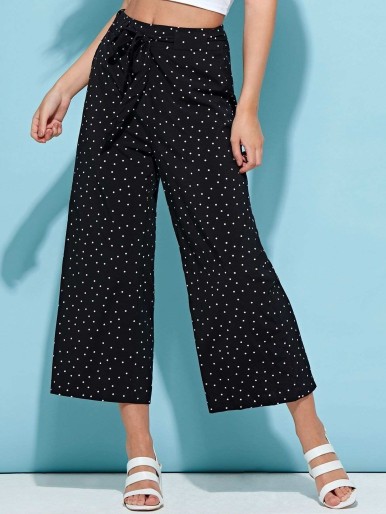 Polka Dot Wide Leg Culottes