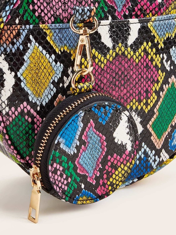 Round best sale snakeskin bag