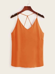 Criss Cross Solid Cami Top