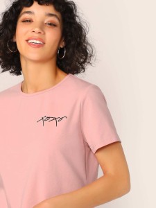 Letter and Lips Print Tee