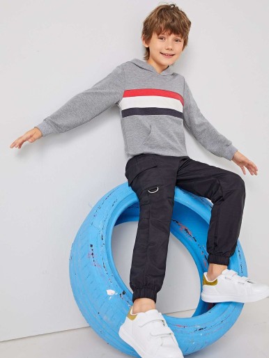 Boys Colorblock Patch Pocket Front Hoodie