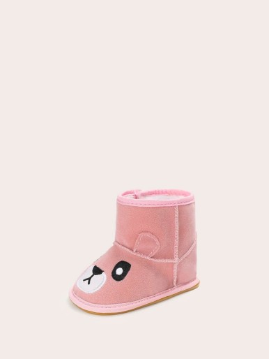 Baby Girls Bear Velcro Boots