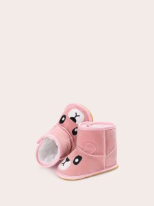 Baby Girls Bear Velcro Boots