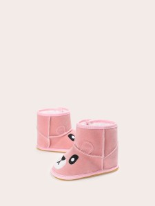 Baby Girls Bear Velcro Boots