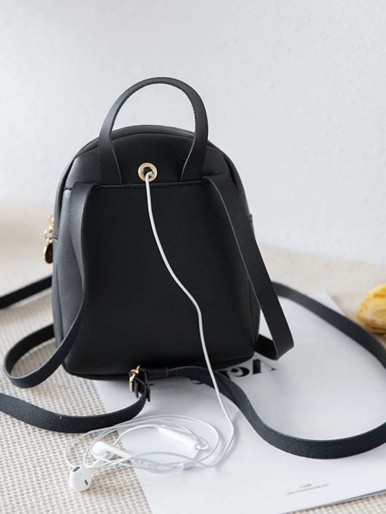 Bow Decor Curved Top Backpack