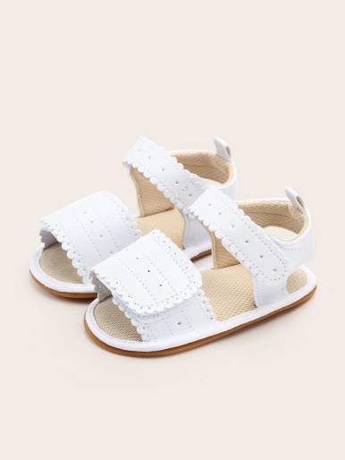 Baby Girls Scalloped Velcro Strap Sandals
