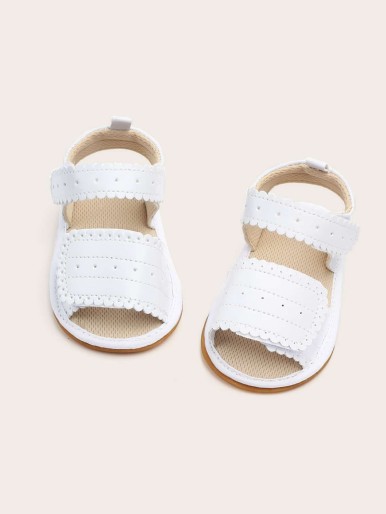 Baby Girls Scalloped Velcro Strap Sandals