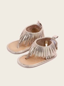 Baby Tassel Decor Toe Post Sandals