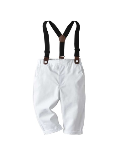 Toddler Boys Pocket Side Suspender Pants