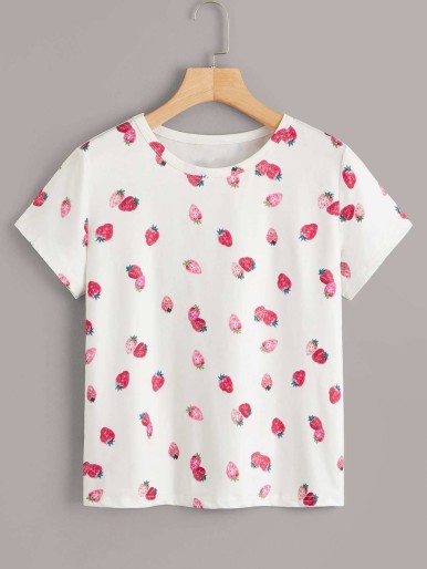 Strawberry Print Top