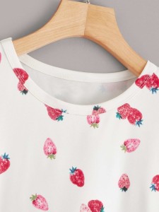 Strawberry Print Top