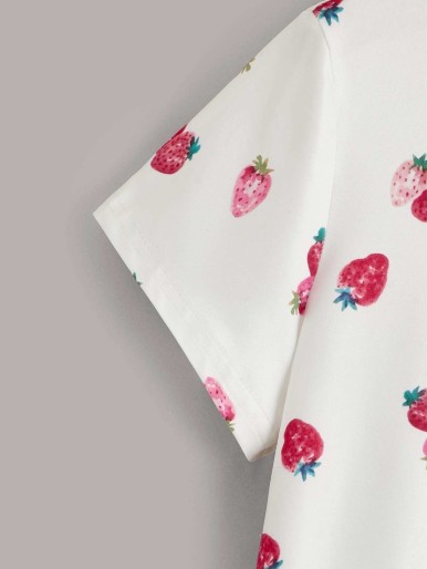 Strawberry Print Top