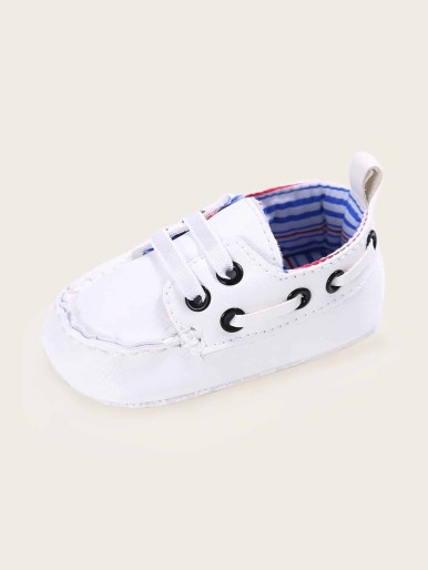 Baby Boys Round Toe Pram Shoes