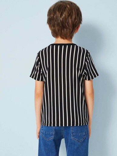 Boys Letter and Striped Tee