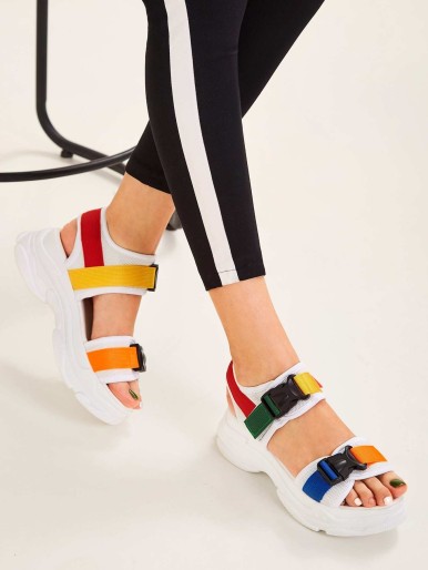 Release Buckle Chunky Sandals