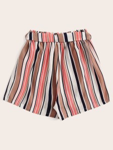 Multi-Striped Self Tie Shorts