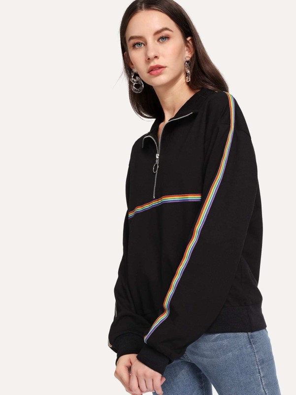 Zip Up Collar Pullover