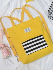 Kids Striped Canvas Shopper Bag