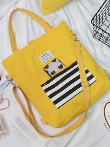 Kids Striped Canvas Shopper Bag