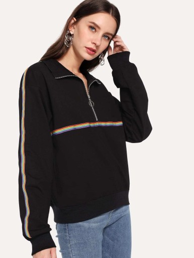 Zip Up Collar Pullover