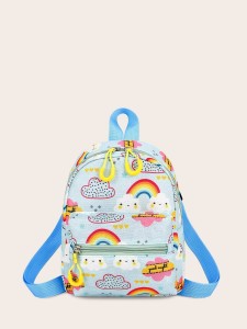 Girls Rainbow Graphic Pocket Front Backpack