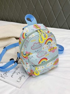 Girls Rainbow Graphic Pocket Front Backpack