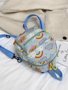 Girls Rainbow Graphic Pocket Front Backpack