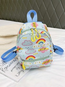 Girls Rainbow Graphic Pocket Front Backpack