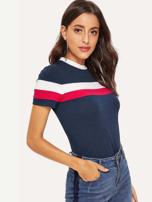 Colorblock Striped Tee