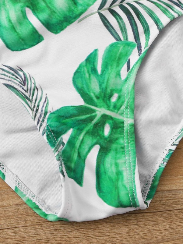 Girls Tropical Print Bikini Set