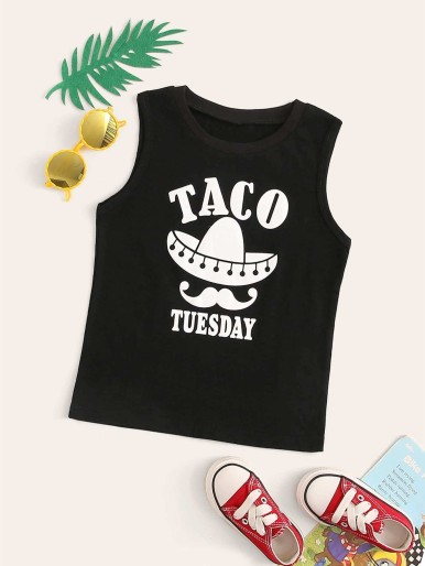 Toddler Boys Letter Graphic Tank Top