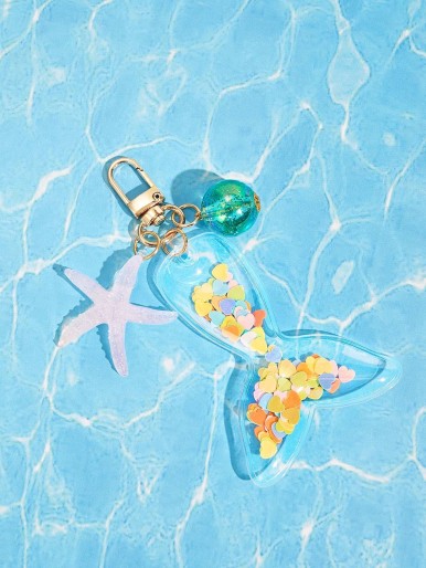 Glitter Mermaid Design Key Ring