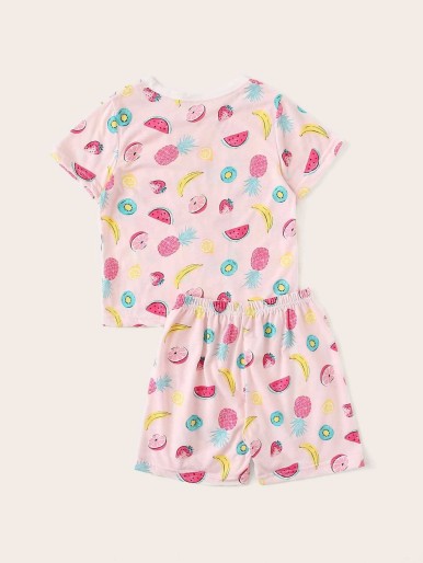 Toddler Girls Fruit Print Pajama Set