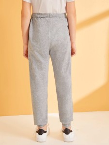 Boys Tie Front Slogan Print Side Sweatpants