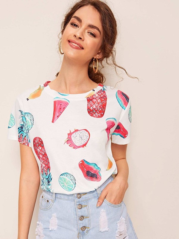 Fruits Print Tee