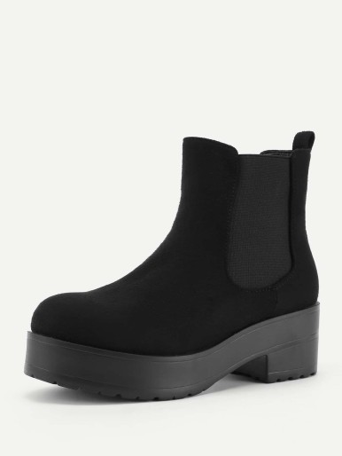 Round Toe Wedge Boots