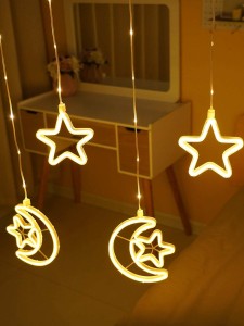 Moon & Star Decor Hanging String Light