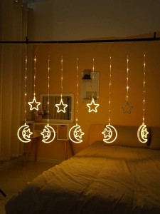 Moon & Star Decor Hanging String Light