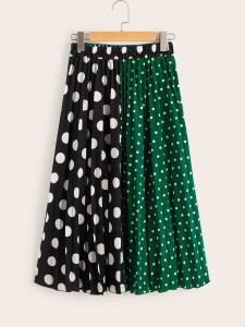 Two Tone Polka Dot Skirt