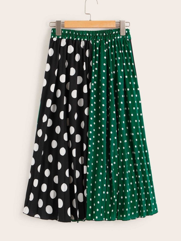 Two Tone Polka Dot Skirt