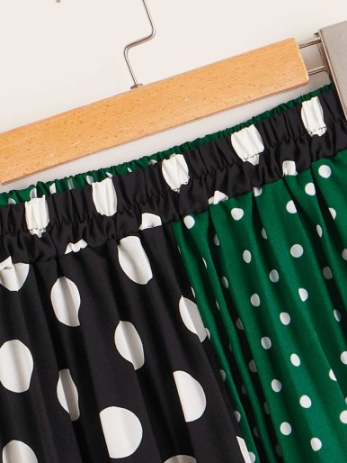 Two Tone Polka Dot Skirt