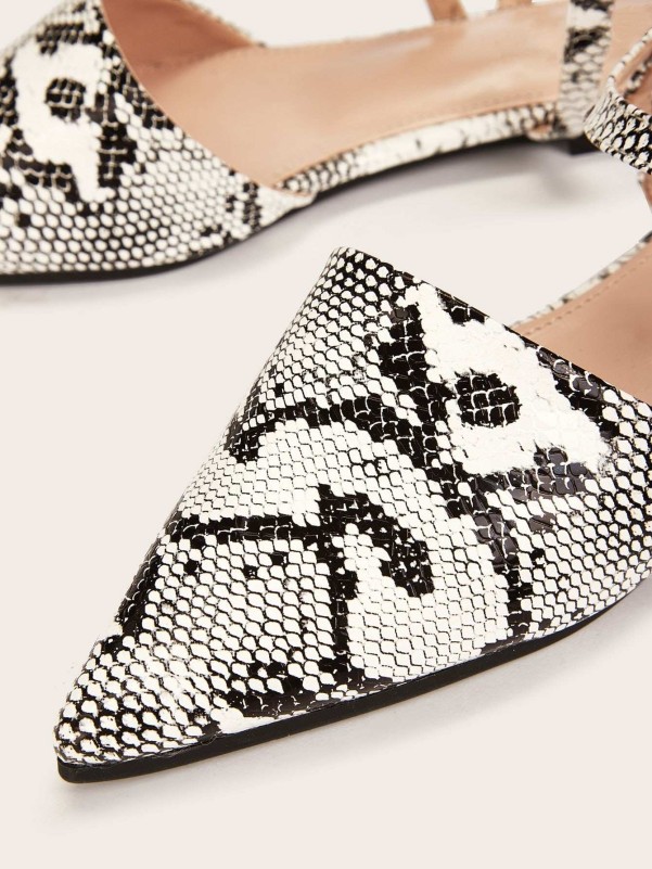 Snakeskin slingback hot sale flats