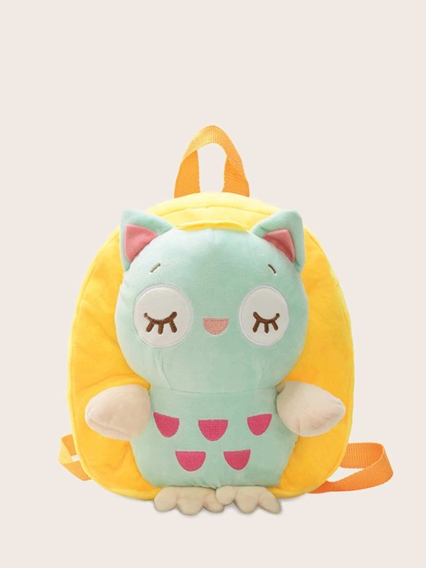 Kids Owl Decor Fuzzy Backpack