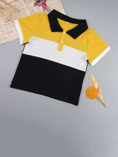 Toddler Boys Cut And Sew Polo Shirt