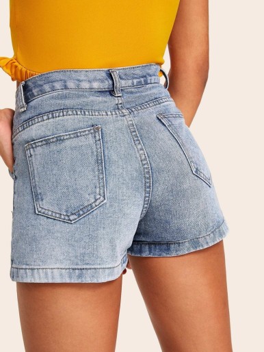 Pocket Detail Denim Shorts