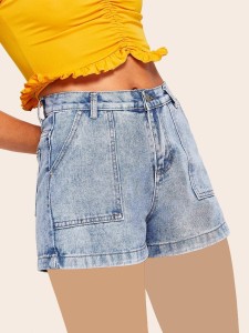 Pocket Detail Denim Shorts