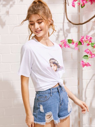 Angel Print Tee