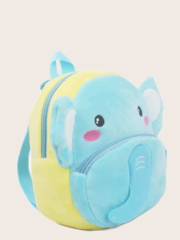 Boys Elephant Design Fluffy Backpack