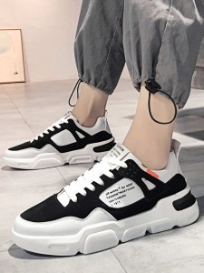 Men Letter Graphic Lace-up Front Sneakers